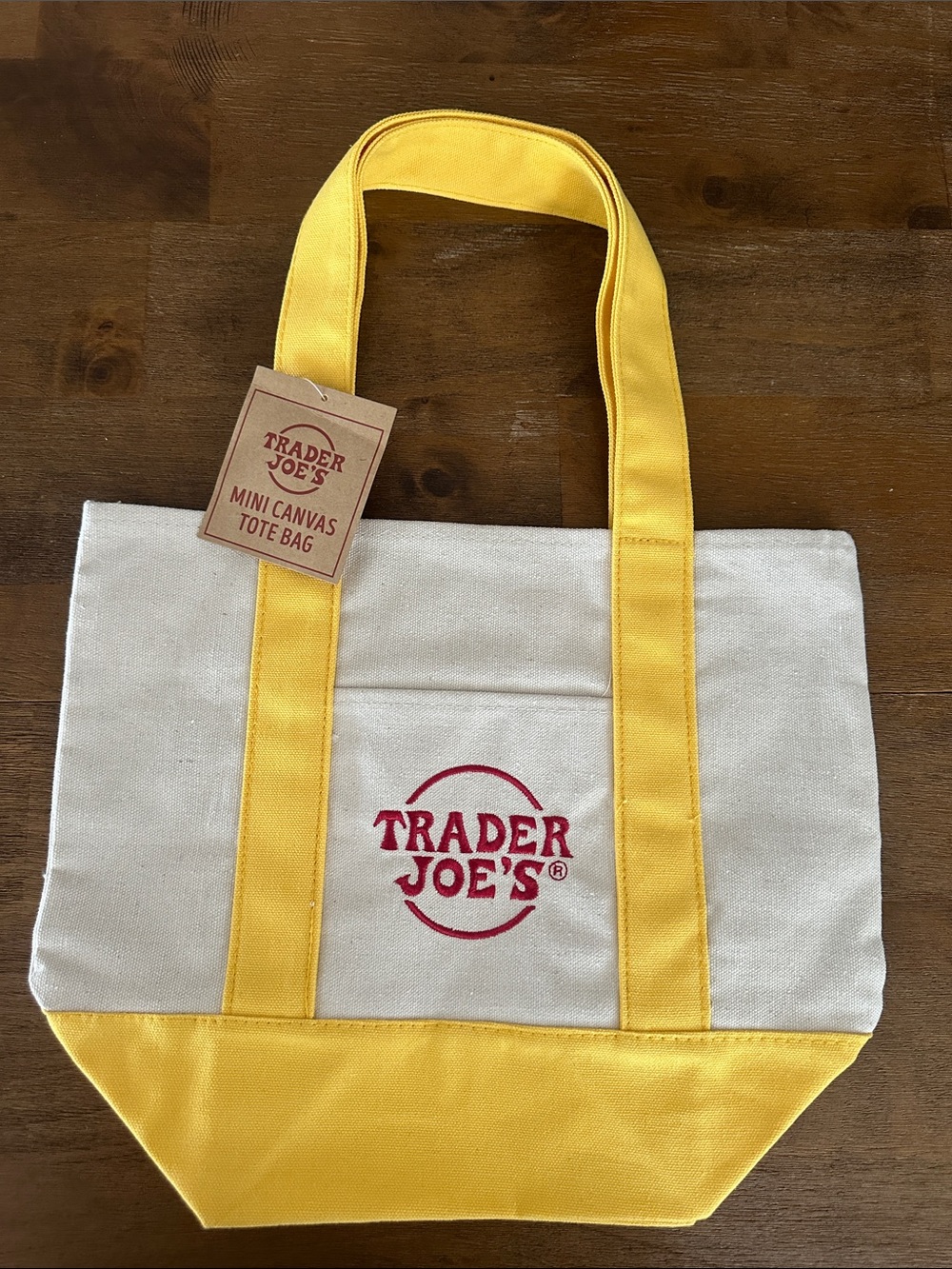 Yellow & Natural Mini Trader Joe's Canvas Tote Bag